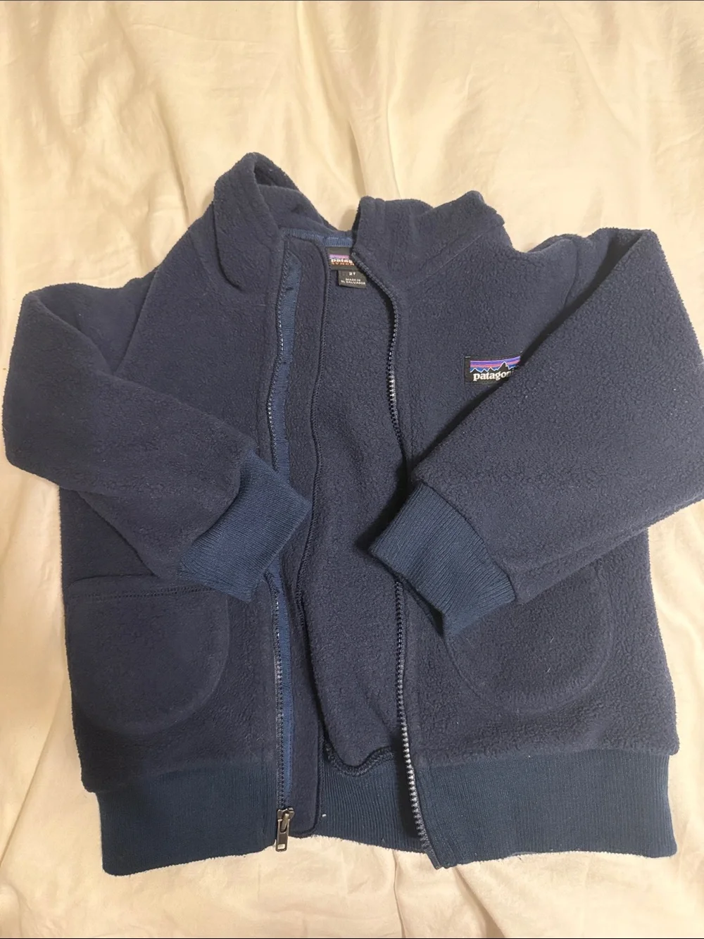 Patagonia Navy Zip-Up Fleece - 2T